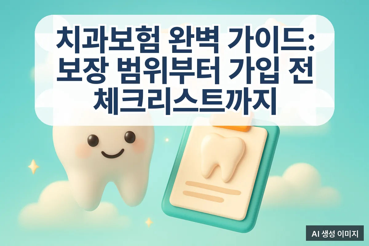 치과보험 완벽 가이드: 보장 범위부터 가입 전 체크리스트까지