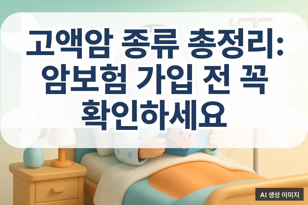 고액암 종류 총정리: 암보험 가입 전 꼭 확인하세요